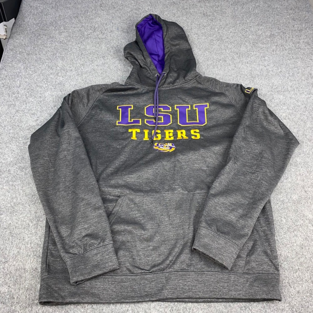Stadium Athletics LSU Tigers Hoodie Mens XXL Gray LSU Tigers Pullover Logo NCAA